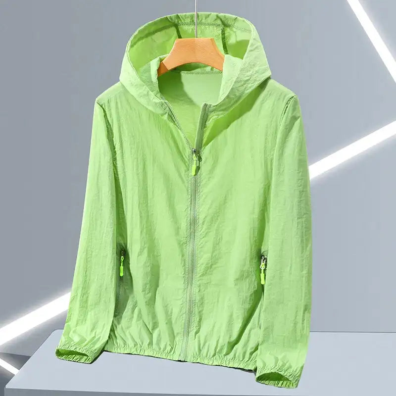 2023 Summer Men's Windbreaker Big Size Sun Protection Clothing Korean Style Ultra-thin Streetwear Zipper Hooded Jackets Man