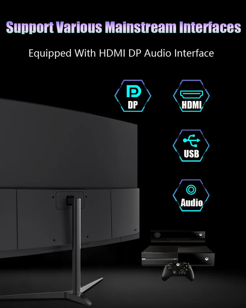 27 Inch VA 165hz Monitors Gamer 1MS 2K QHD 144hz Gaming Monitors PC LCD Curved Screen Monitor for Desktop Displays HDMI DP