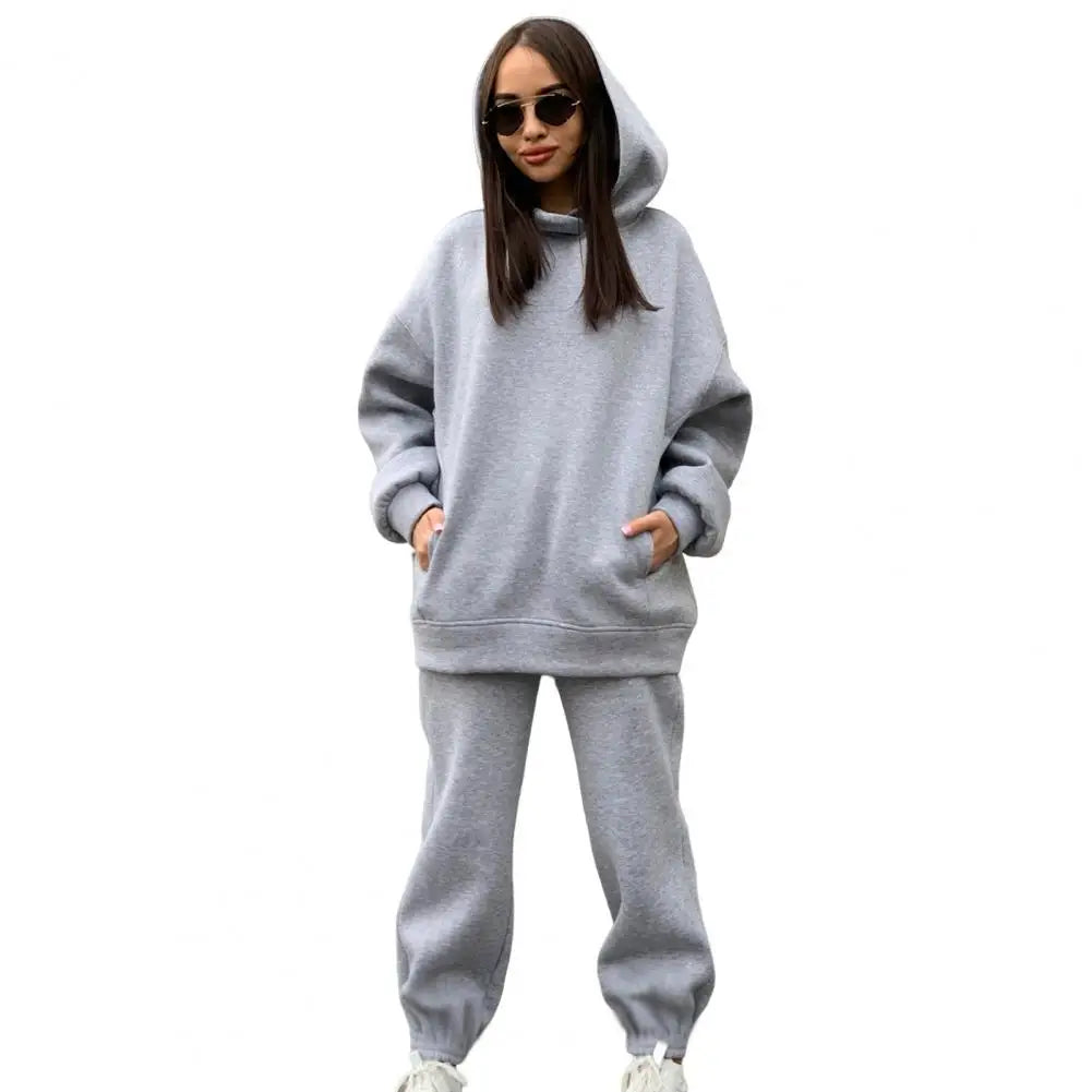 Women's Two-Piece Tracksuit Set – Hooded Sweatshirt & Sweatpants for Spring and Autumn - Premium hoodie set from Lizard Vigilante - Just $28.88! Shop now at Lizard Vigilante