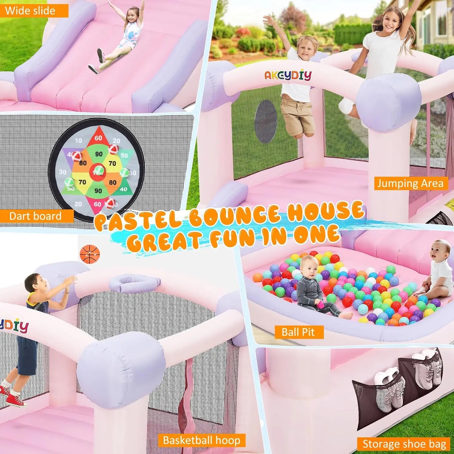 Ultimate Inflatable Bouncy House with Ball Pit – All-in-One Jumping Castle for Kids | Slide, Basketball Hoop, Ball Pool & Dart Target - Premium bounce house from Lizard Vigilante - Just $601.08! Shop now at Lizard Vigilante