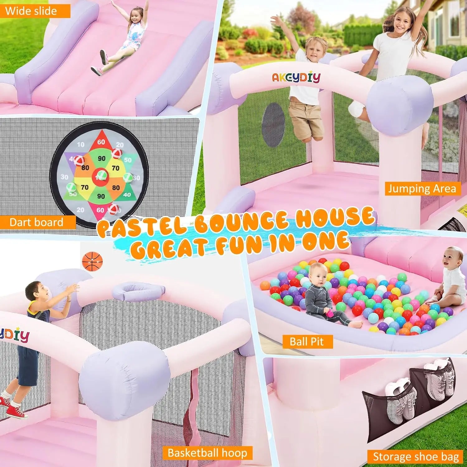 Ultimate Inflatable Bouncy House with Ball Pit – All-in-One Jumping Castle for Kids | Slide, Basketball Hoop, Ball Pool & Dart Target - Premium bounce house from Lizard Vigilante - Just $601.08! Shop now at Lizard Vigilante