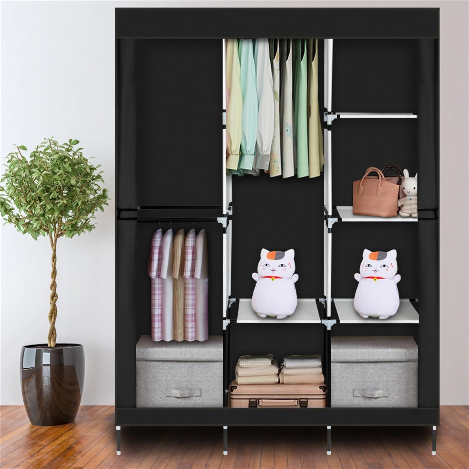 Modern Minimalist Portable Closet - Easy Assembly & Storage - Premium portable closet from dsers - Just $63.88! Shop now at Lizard Vigilante