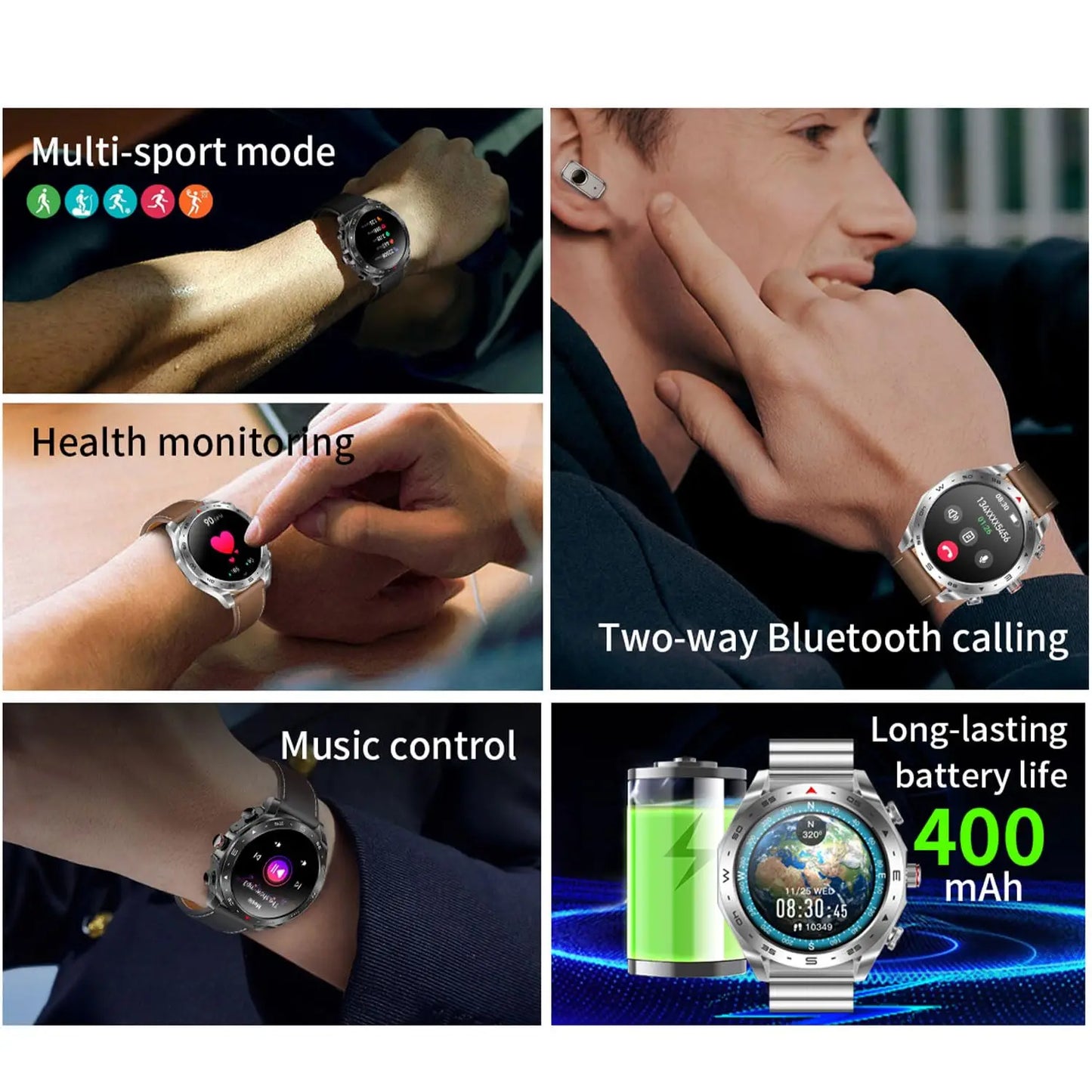 TWS Smart Watch 2-in-1 Bluetooth Earphones HIFI 9D Sound Quality Bluetooth Call For Men and Women Sports Smartwatches - Premium smartwatch from Lizard Vigilante - Just $72.99! Shop now at Lizard Vigilante