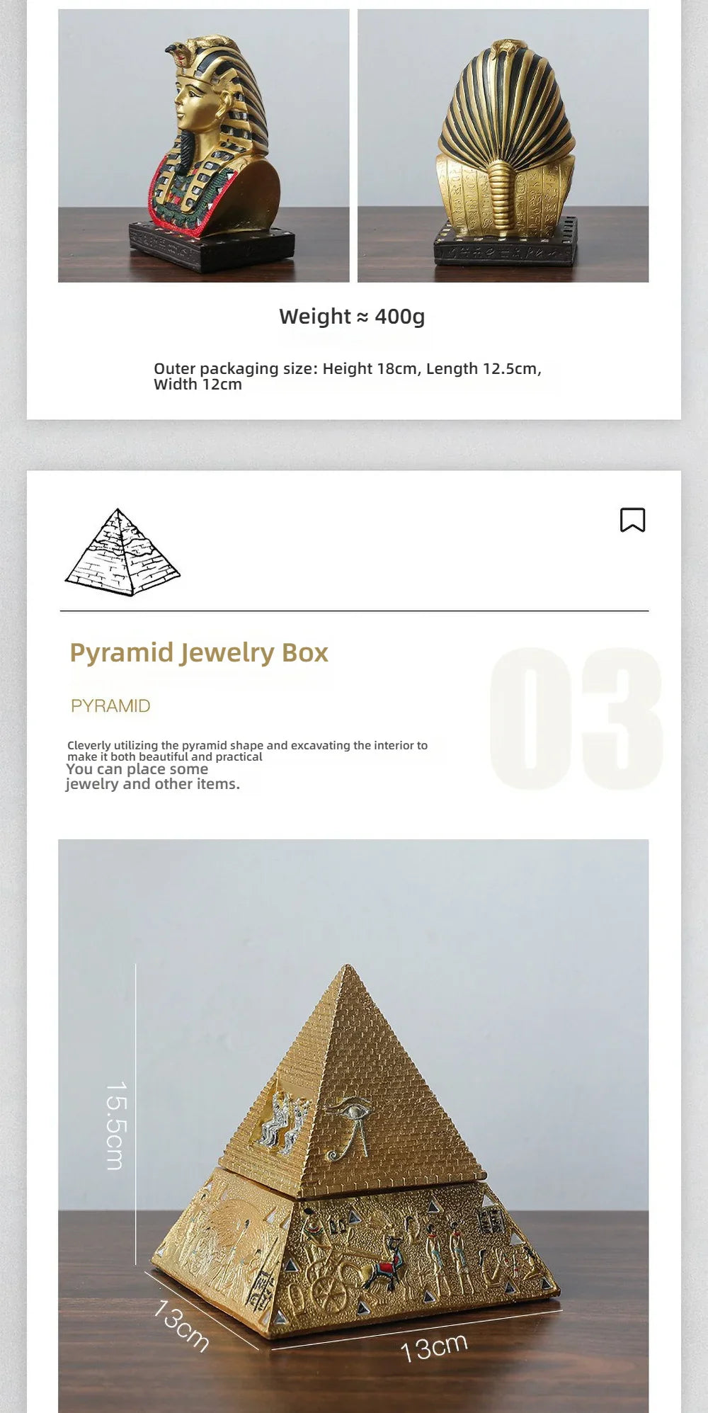 Egyptian Sphinx Resin Statue - Pharaoh Lion Body Human Face Sculpture, Hand-Painted Pyramid Guardian Isis Goddess Inspired Craft