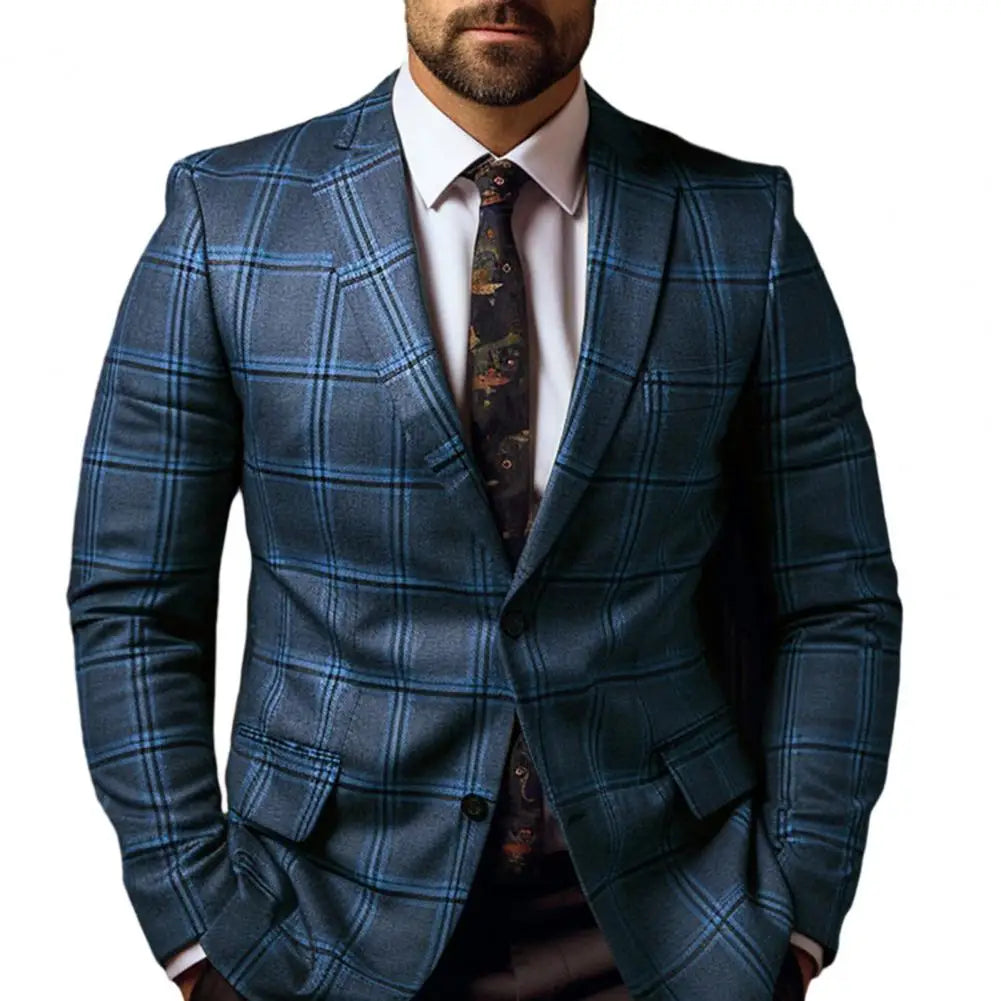 Men’s Suit Coat | Slim Fit Plaid Jacket - Premium cardigan from Lizard Vigilante - Just $38.88! Shop now at Lizard Vigilante