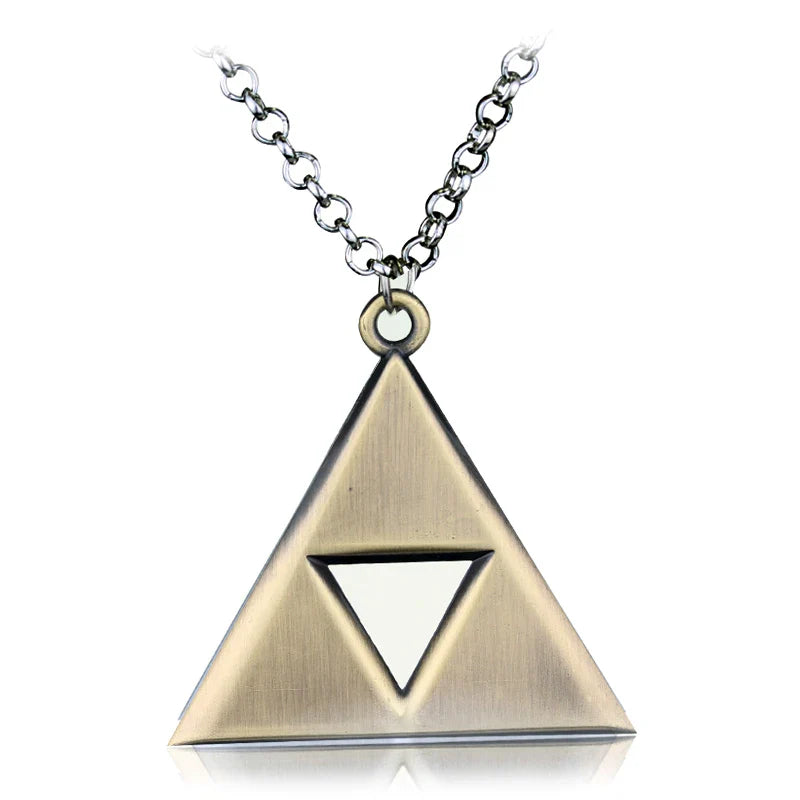 Breath of the Wild Vintage Necklace for Men Women LoZ Game Triforce Triangle Amulet Choker Necklace Cosplay Party Jewelry Gifts