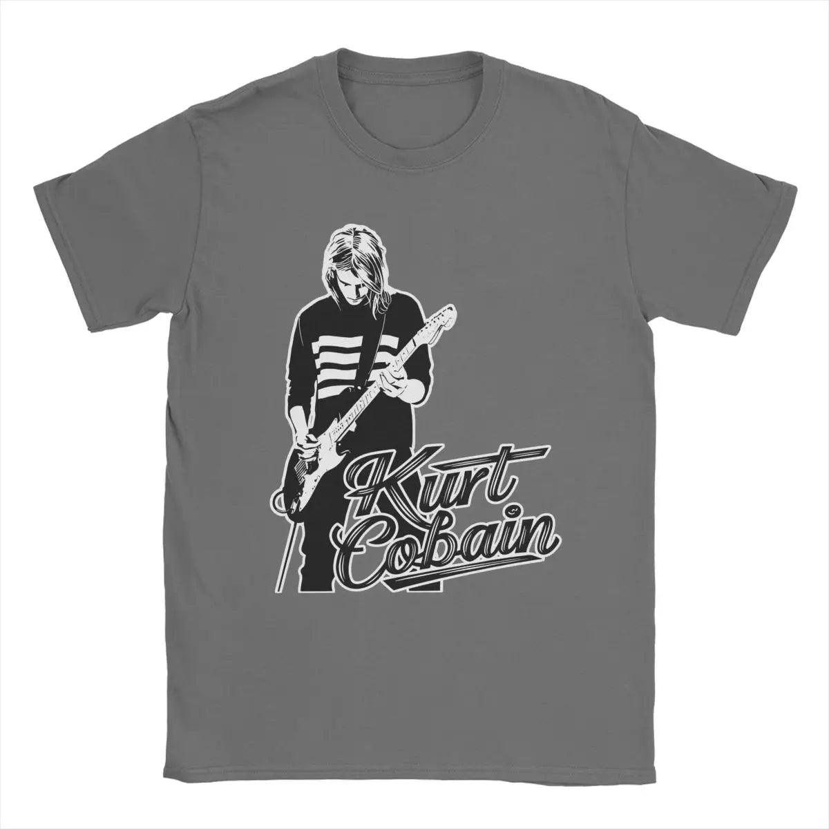 Kurt Cobain Guitar T-Shirt Men Rock-Nirvana Vintage Pure Cotton Tee Shirt Crewneck Short Sleeve T Shirt Gift Idea Tops - Premium tshirt from Lizard Vigilante - Just $20.99! Shop now at Lizard Vigilante