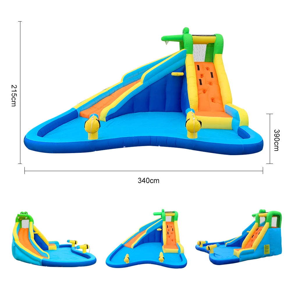 Joy Crocodile Inflatable Water Slide & Rock Climbing Amusement Park – Indoor/Outdoor Adventure Toy for Kids – With Blower & Repair Kit – Epic Fun for Ages 2+ - Premium bounce house from Lizard Vigilante - Just $669.99! Shop now at Lizard Vigilante