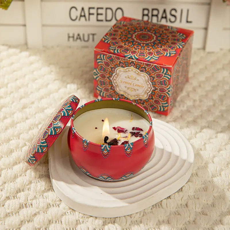 Osmanthus Gardenia Fragrance Candles with Petals Small Romantic Fragrance Candles for Girls' Birthday Gifts Home Aromatherapy