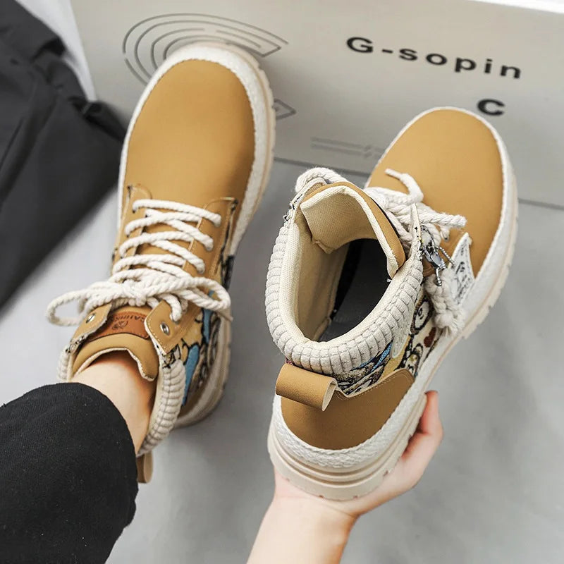 "Riot Fuel" Men's Street Platform Combat Boots – 2025 Limited Ankle-Lace Designer Desert Kickers for Cold-War Winters - Premium boots from dsers - Just $32.99! Shop now at Lizard Vigilante