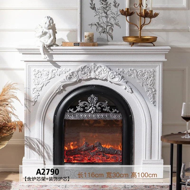 Timeless Glow: ZC Retro Solid Wood Decorative Fireplace Cabinet with Simulated Flame Heating for Luxe Living Rooms - Premium fireplace from dsers - Just $810.99! Shop now at Lizard Vigilante