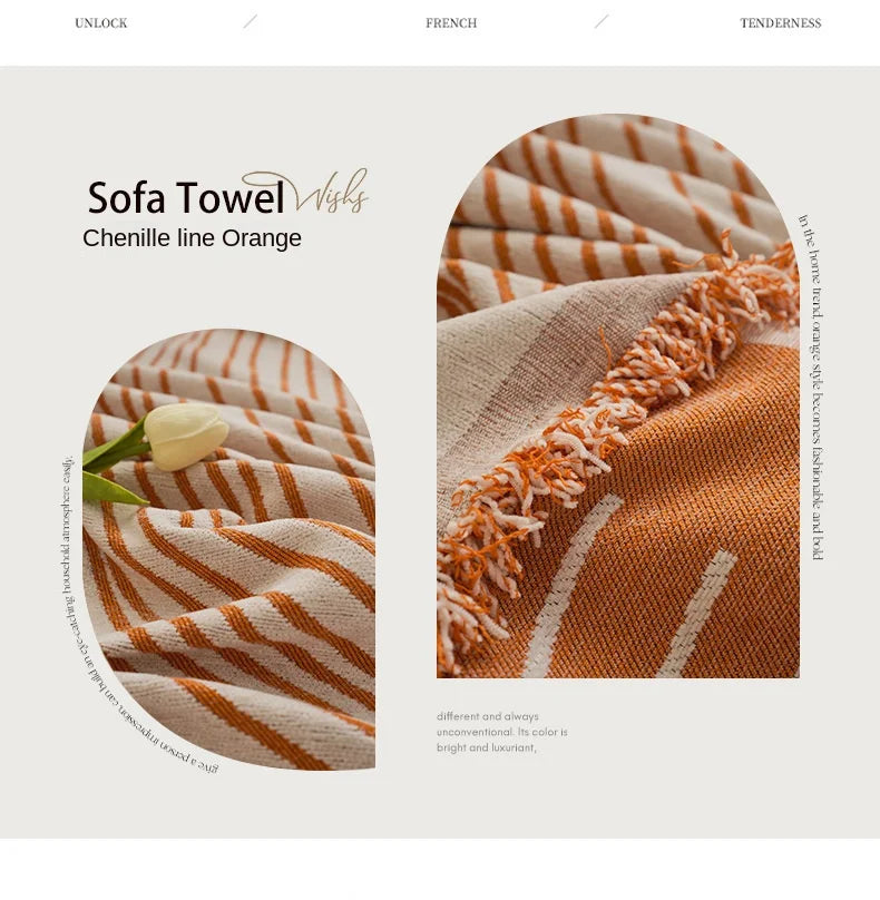 Nordic Throw Blanket – Heavy Stitch Geometric Sofa Tapestry for Home, Camp, and Chaos Nights