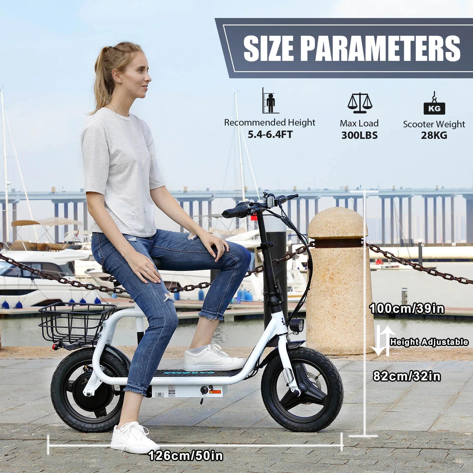 Peak 560W Electric Scooter with Seat 14" Tire, 30 Miles Ranges 20MPH Max Speed, Foldable Electric Scooter for Adults 300 LBS - Premium  from Lizard Vigilante - Just $934.99! Shop now at Lizard Vigilante