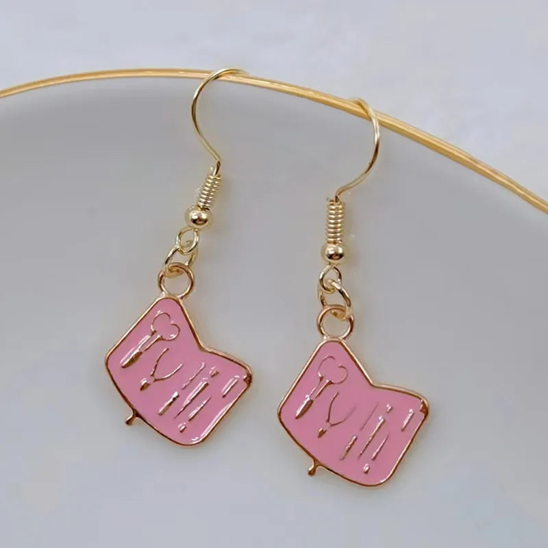 Creative nail salon art nail polish enamel earrings ladies girls gifts