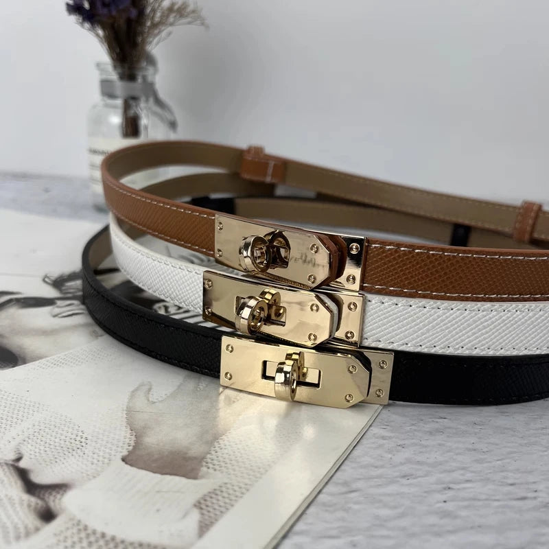 Luxury Adjustable Thin PU Leather Belt with Metal Buckle - Fashionable Corset Girdle for Women - Premium belt from Lizard Vigilante - Just $19.88! Shop now at Lizard Vigilante