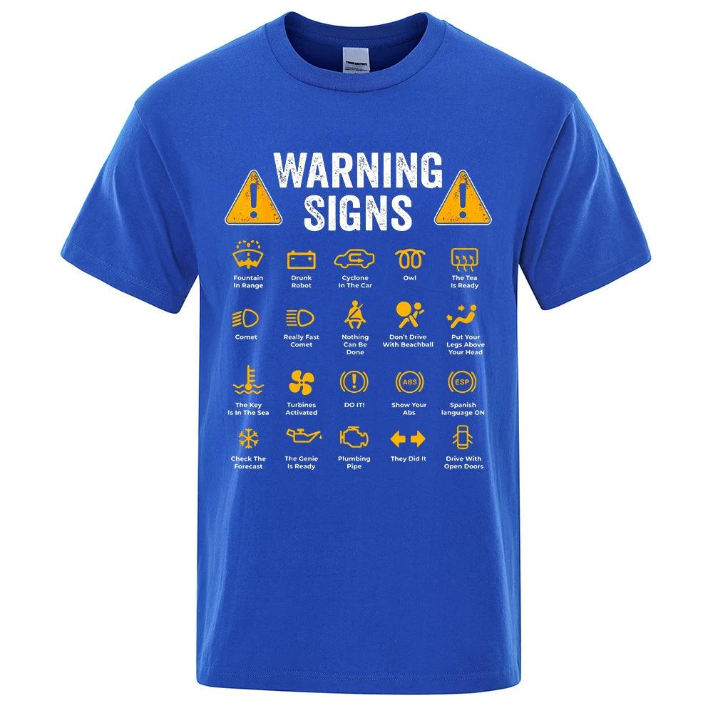 Driving Warning Signs 101 Auto Mechanic Gift Driver Funny Print T-Shirt Fashion Casual Big size T Shirt Cotton Mens Tops Tees - Lizard Vigilante