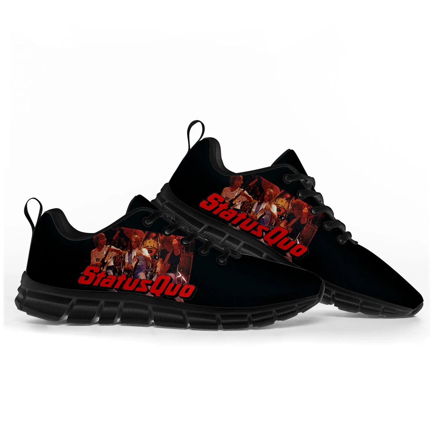 Custom Status Quo Rock Band Sneakers – Premium Fashion Sports Shoes for Men, Women, Teens, and Kids | Lightweight, Breathable, & Hard-Wearing - Premium Sneakers from Lizard Vigilante - Just $22.99! Shop now at Lizard Vigilante