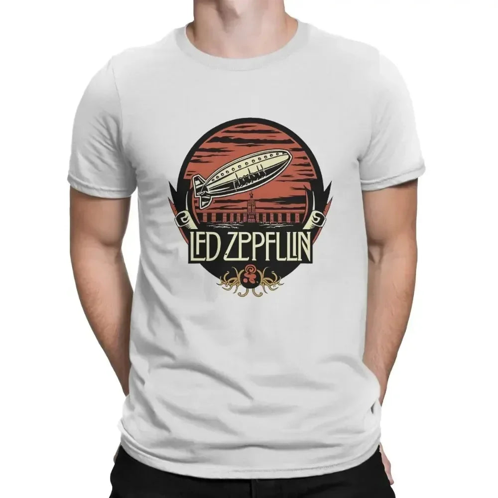 Zeppelin Band Short Sleeve Oversize Printed Timeless Echo Unique High Quality Men's Clothes Fashion Round Neck - Premium  from Lizard Vigilante - Just $23.99! Shop now at Lizard Vigilante