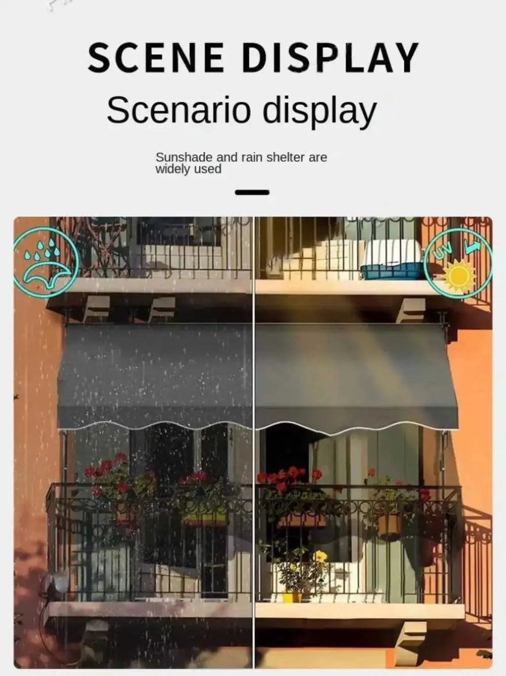 Awnings Rain and Snow Resistant UV Resistant Folding and Telescopic Canopy Tent Outdoor Garden Balcony Roof Courtyard Sunshade