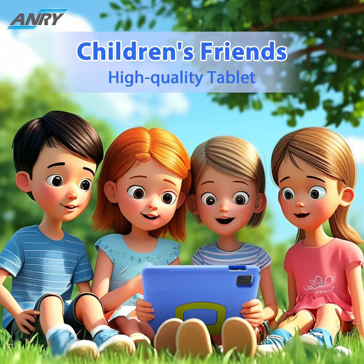 ANRY 10.1 Inch Tablets Android 15 8GB(4+4 Expand) RAM 64GB ROM HD Display IPS Dual Camera 5G WIFI 6 Tablet PC Children's Gift