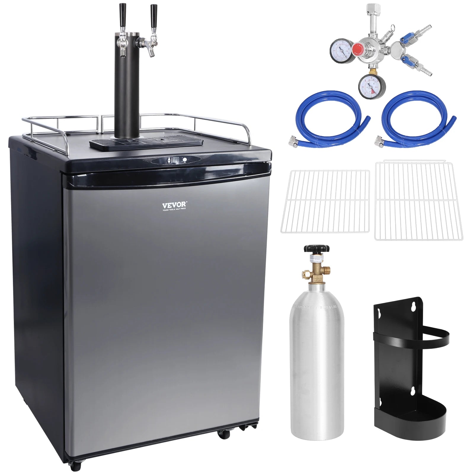 VEVOR 163L Electric Beer Kegerator Beer Cooling Portable Draft Beer Dispenser Pressurized Equipment Dual Tap for Commercial Home - Premium  from Lizard Vigilante - Just $1019.99! Shop now at Lizard Vigilante