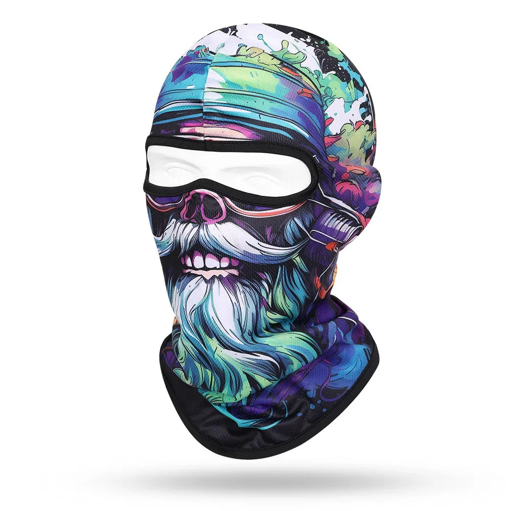 Motorcycle Balaclava Beard Print - Full Face Skull Mask for Bikers and Outdoor Enthusiasts - Premium balaclava from Lizard Vigilante - Just $14.88! Shop now at Lizard Vigilante