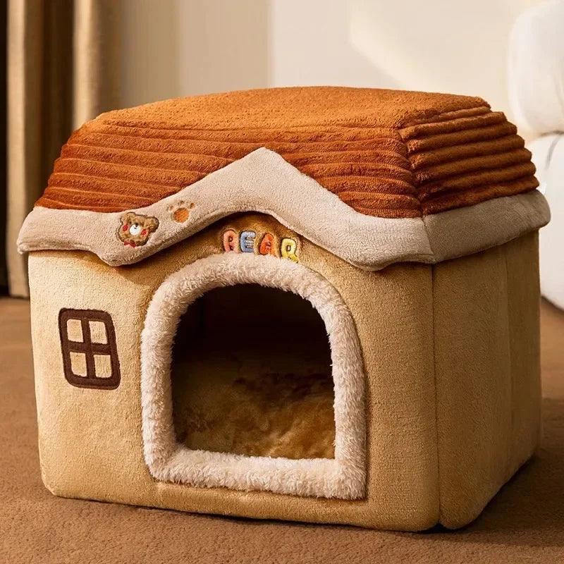 Dog House Foldable Outdoor Waterproof Pet House for Small Dogs Cats Kitten Puppy Cave Nest with Pets Pad Bed Tent Supplies - Premium  from Lizard Vigilante - Just $19.99! Shop now at Lizard Vigilante