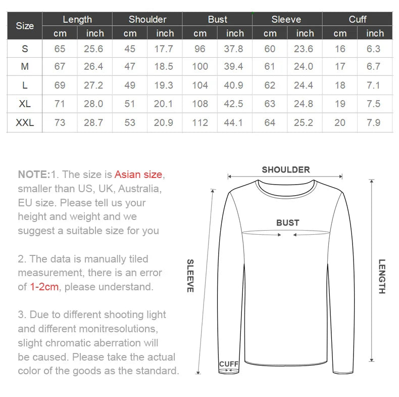 Maden Men's Autumn Top American Casual Heavyweight T-shirt Warm Inner Long Sleeve Sweater Underlay - Premium  from Lizard Vigilante - Just $48.99! Shop now at Lizard Vigilante