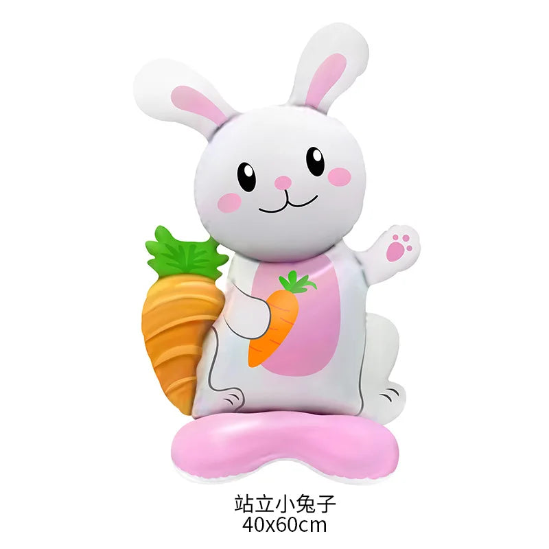 Easter Bunny Inflatables Balloon Decorations Standing Carrot Balloons Cute Carrot Rabbit Happy Easter Party Birthday Decorations