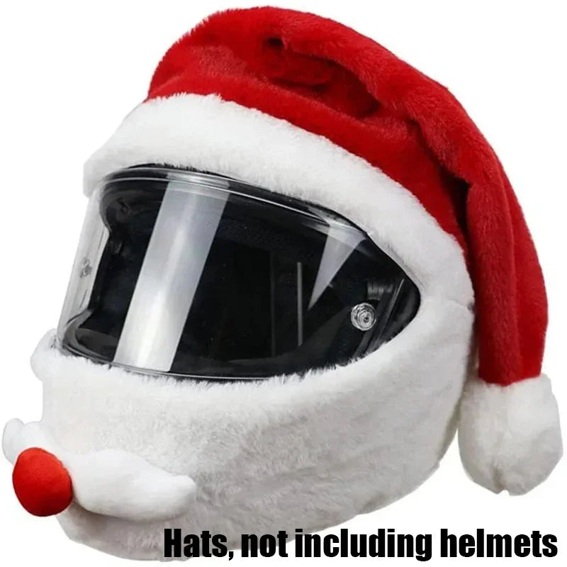 Santa Claus Christmas Motorcycle Helmet Cover | Festive Plush Helmet Decoration - Premium helmet cover from Lizard Vigilante - Just $20.99! Shop now at Lizard Vigilante