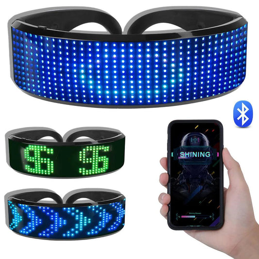 Bluetooth LED Luminous Glasses Prop For Party Bar Festival Performance DIY Shining Electronic Futuristic Eyewear - Lizard Vigilante