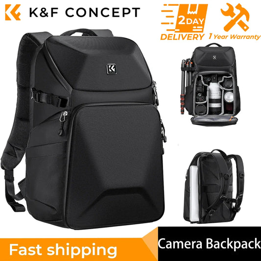 K&F Concept Outdoor Sports Camera Backpack 20L Waterproof Front HardShell Camera Bag For DSLR Camera/15.6" Laptop/Tripod Holder