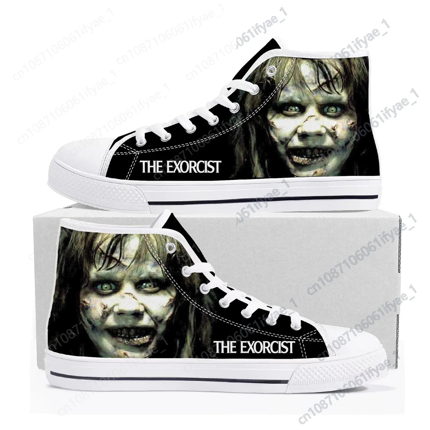 The Exorcist High Top Sneakers Mens Womens Teenager Canvas High Quality Sneaker Casual - Premium high top shoes from Lizard Vigilante - Just $39.99! Shop now at Lizard Vigilante