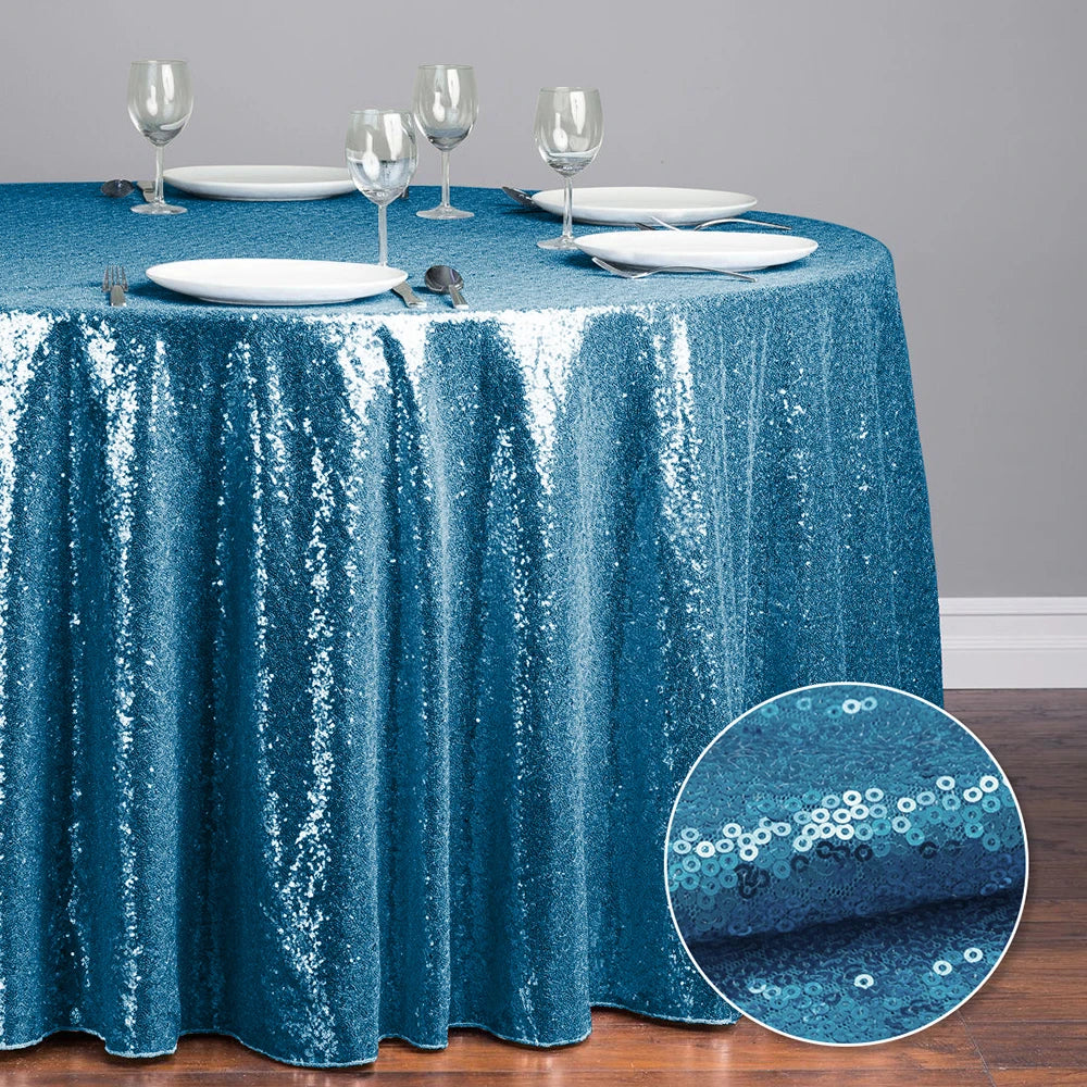 Glitter Sequin Round Tablecloth Party Table Cloth Cover for Events Wedding Party Christmas Decoration Rose Gold Silver 60-330cm - Premium tablecloth from Lizard Vigilante - Just $7.99! Shop now at Lizard Vigilante