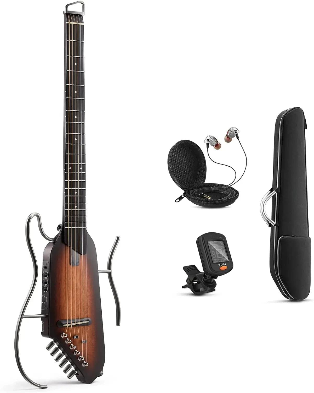 Donner HUSH Portable Electric Guitar Ultra-Light and Quiet Performance, Mahogany Body with Removable Frames, Gig Bag,Accessories - Premium Electric Guitar from Lizard Vigilante - Just $339.99! Shop now at Lizard Vigilante