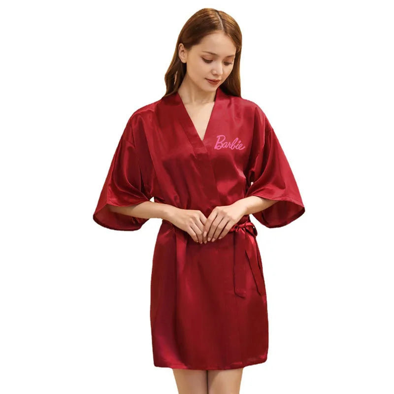 Sexy Waist Belted Barbie Nightgown for Women – Comfortable & Versatile Flannel Cardigan, Large Size, Thin & Elegant - Premium T-shirt from Lizard Vigilante - Just $29.88! Shop now at Lizard Vigilante