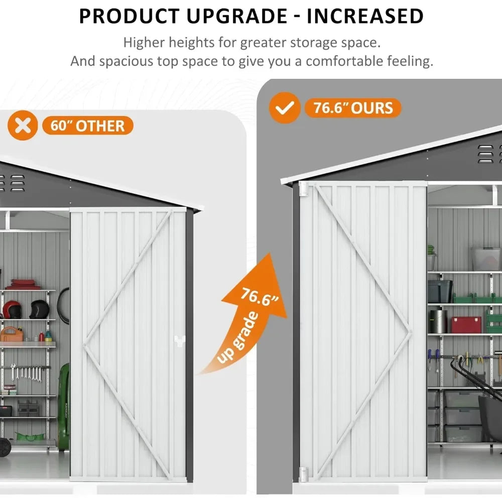 8 x 12 FT Outdoor Storage Shed, Reinforced Metal - Ample Storage for Tools & Equipment - Premium shed from Lizard Vigilante - Just $388.88! Shop now at Lizard Vigilante