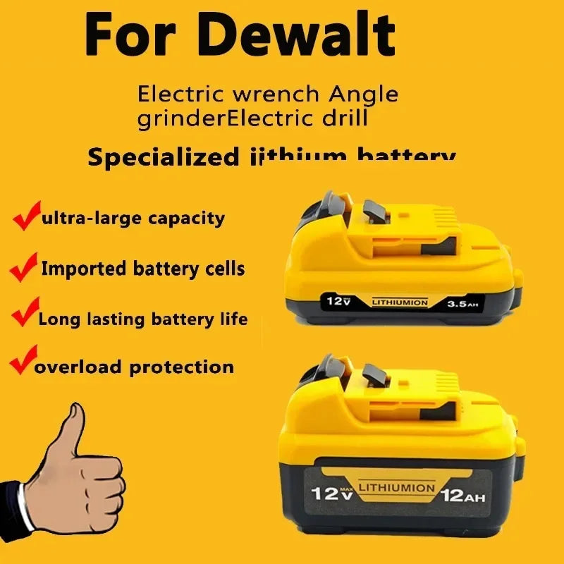 High-Capacity 12V Lithium Battery for Dewalt Tools – 3.0Ah / 5.0Ah / 6.0Ah – Compatible with DCB120, DCB124, DW089LG, DCD701F2, Laser Levels & More