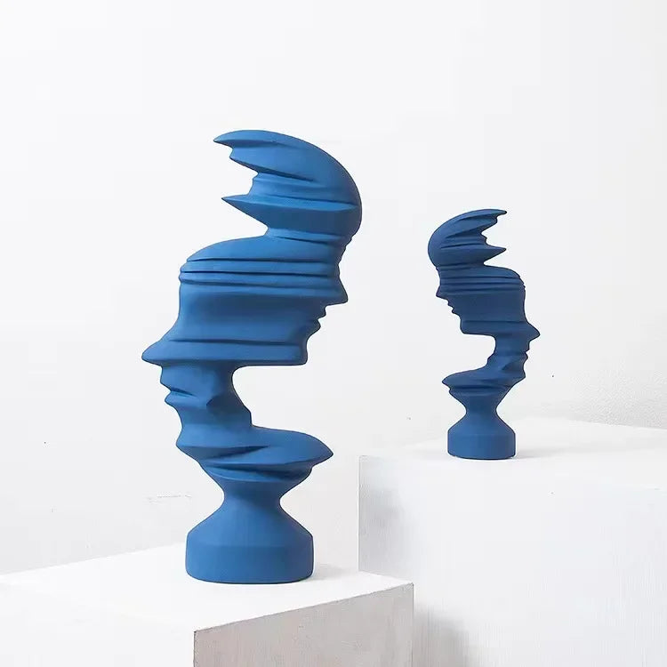 25cm Modern Style Home Decor Abstract Human Face Sculpture Statue Ornament Indoor Room  Living Office Decoration Handicraft Gift