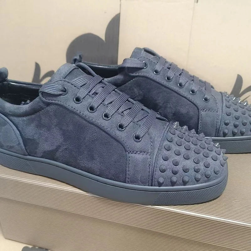 Rivet Riot Cow Suede Platform Sneakers – Men’s Rockstar Spiked Street Shoes 2025 Edition