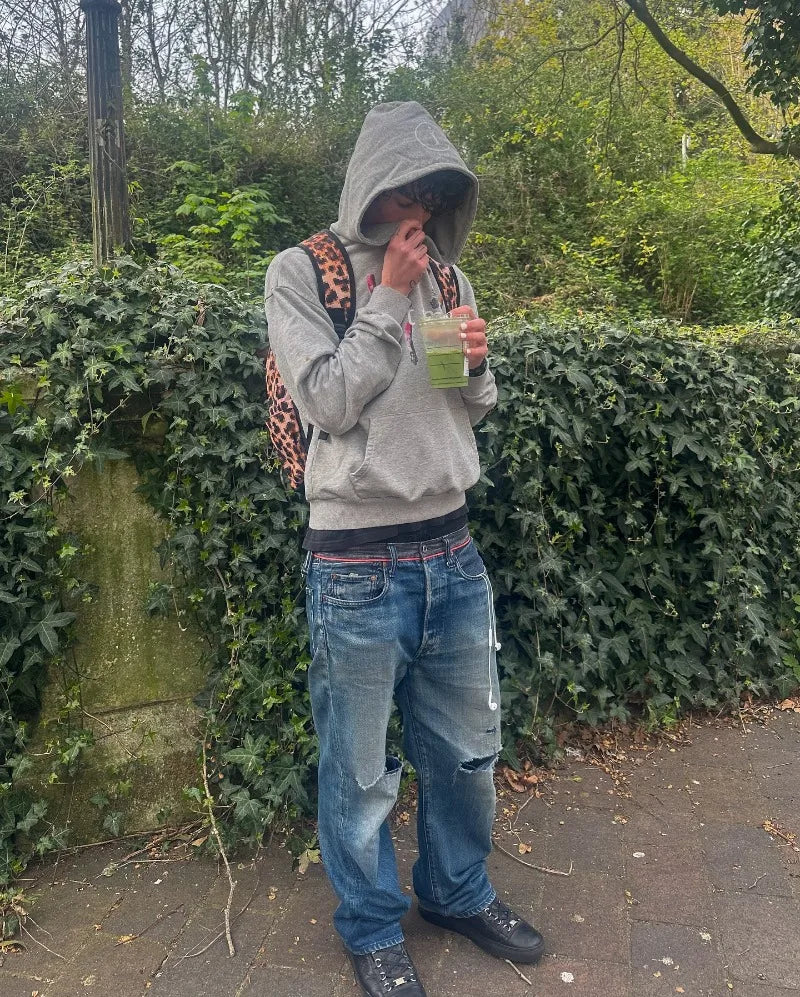 🔥 Y2K Smoke Signal Campaign Hoodie — Retro Grey Streetwear for Men & Women Who Live Loud and Dress Louder