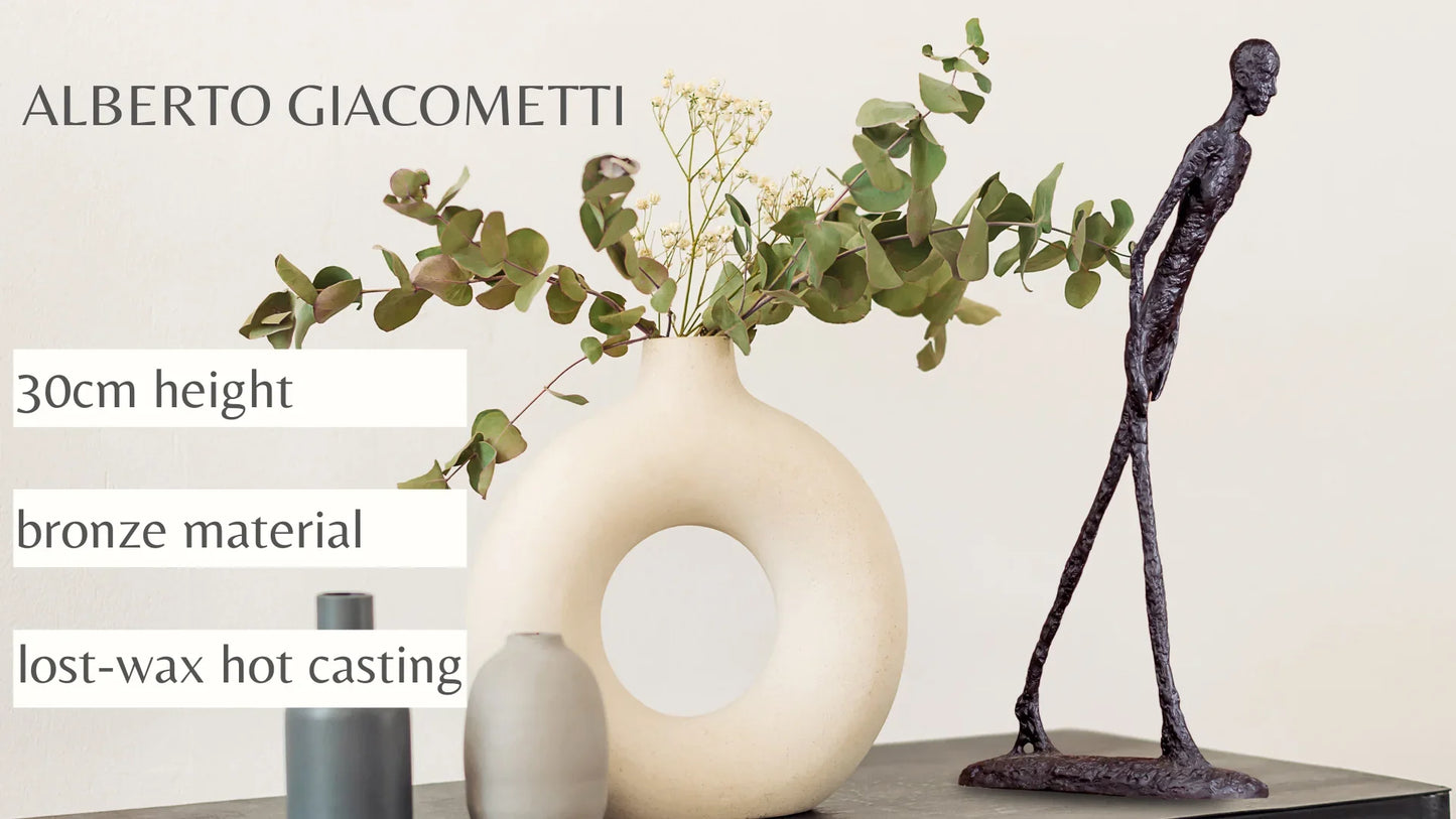 30cm Giacometti Sculpture Bronze Walking Man Statue Abstract Skeleton Hot Casting Art Figurine Famous Replica Crafts Home Decor