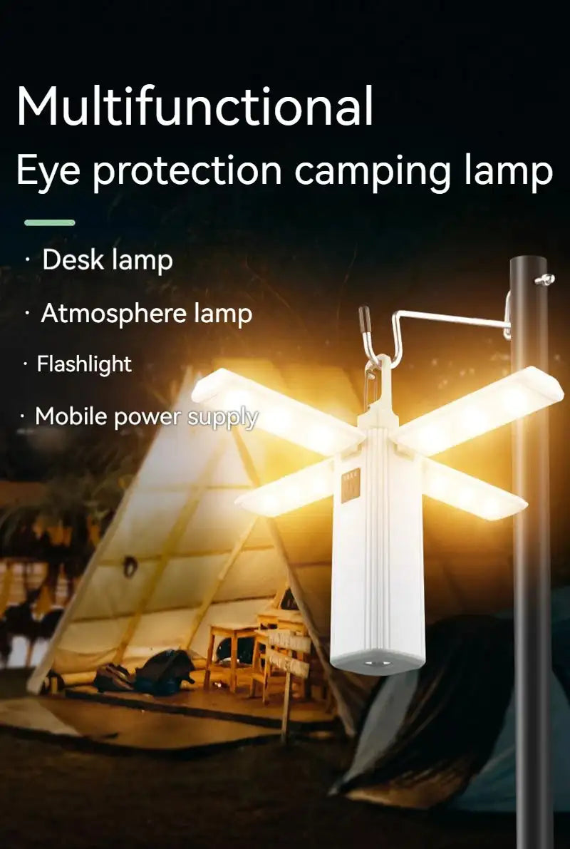 Protable Rechargeable Camping Light Tent Chandelier Ultra Long Life Multi-function Flashlight Folding Hand Lamp