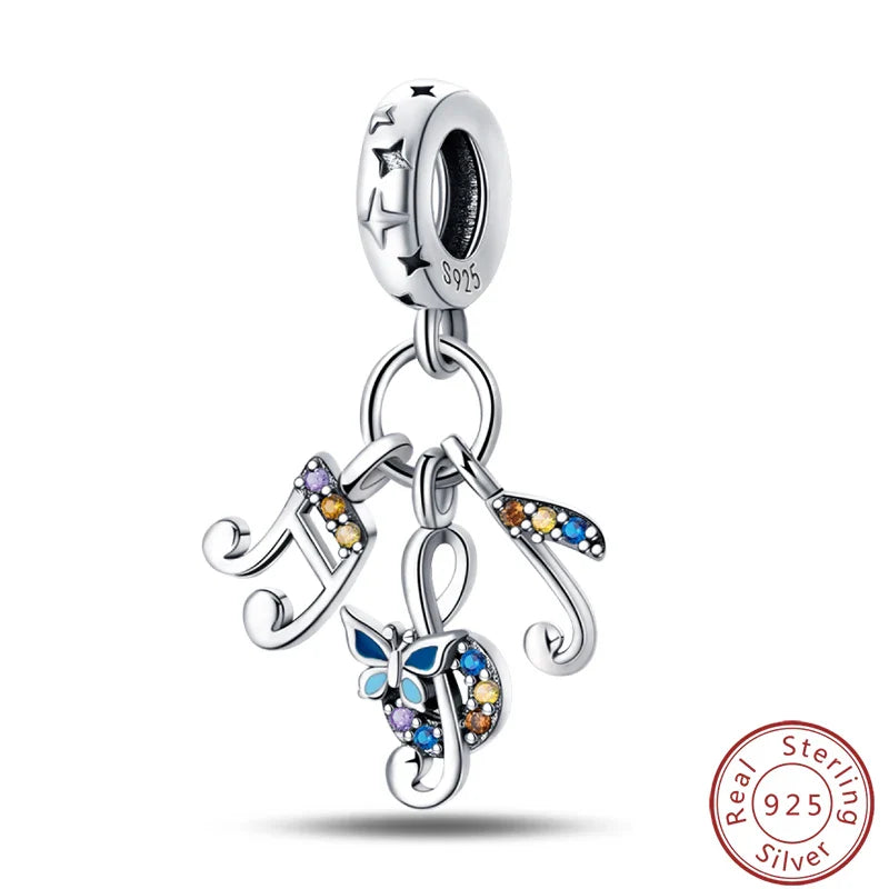 S925 Sterling Silver Princess Golf Hamster Camera Travel Three Piece Set Charms Beads 3mm DIY Fine Jewelry Making