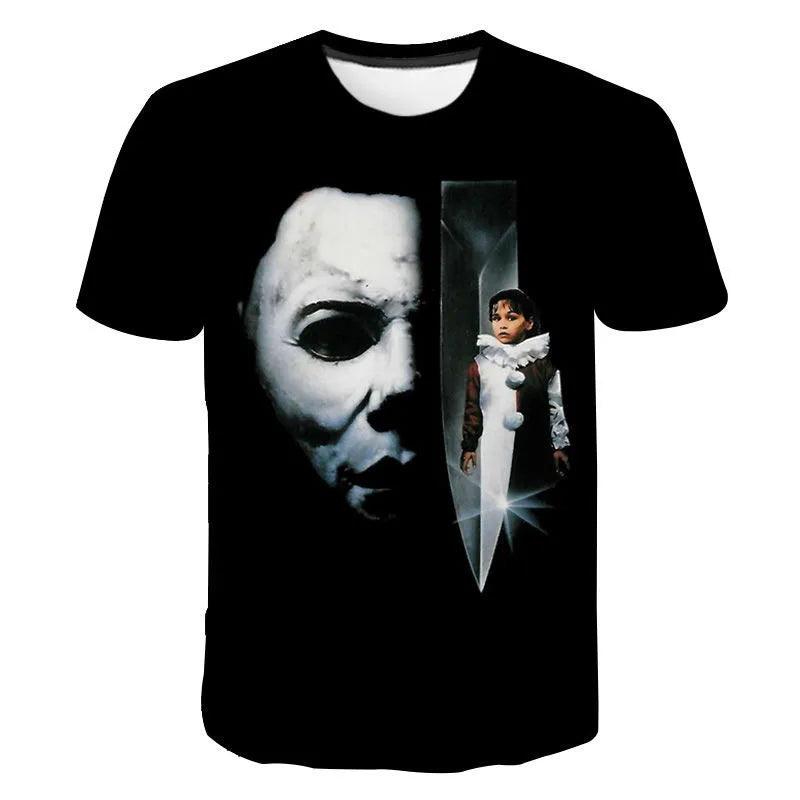 Halloween Horror Movie T-Shirt Michael Myers Scary Film 3D Print Men Woman Cool Streetwear Harajuku T Shirt Kids Tees Tops Clothing - Premium T-Shirt from Lizard Vigilante - Just $22.99! Shop now at Lizard Vigilante