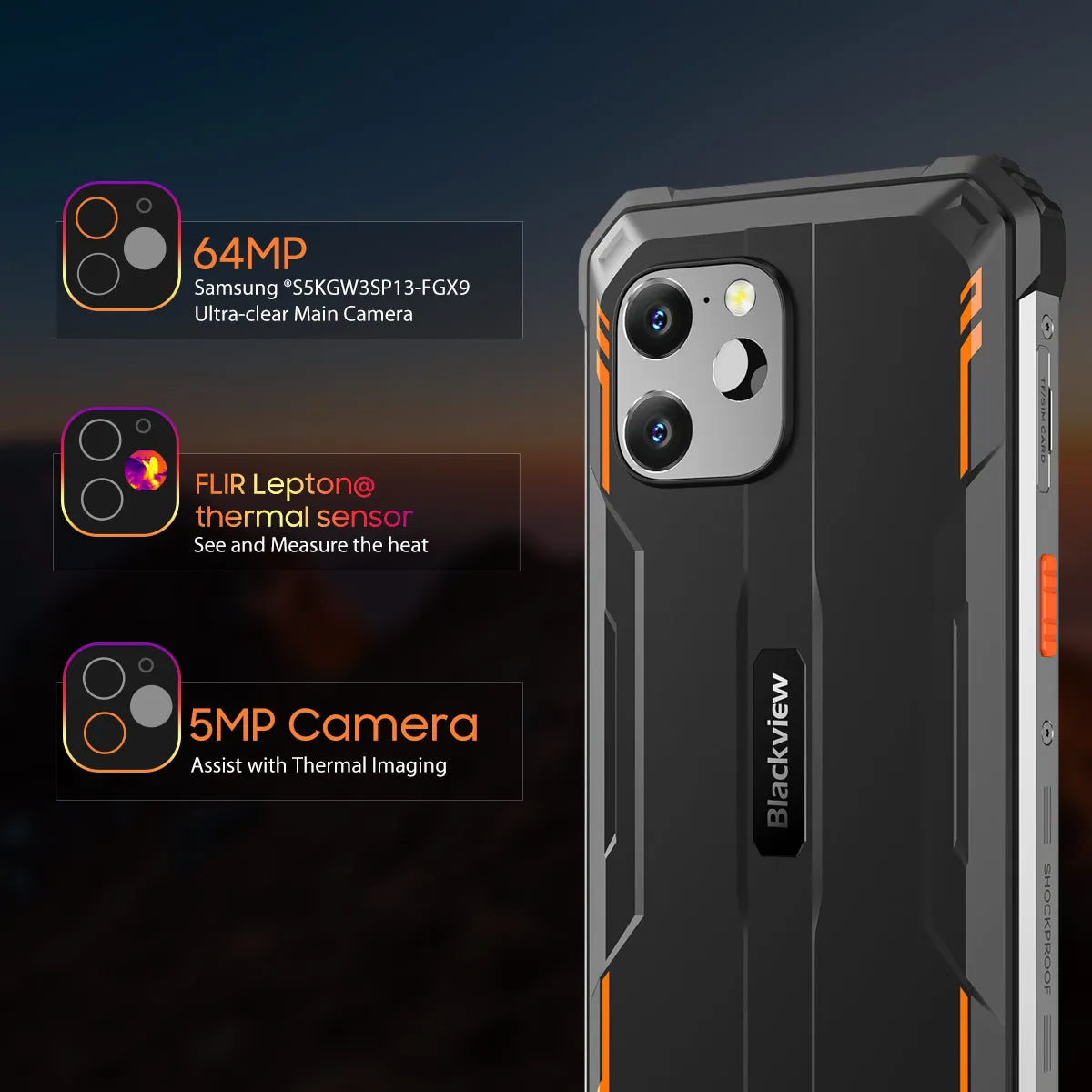 Blackview BV8900 Ultra-Rugged Smartphone – 16GB+256GB Android 13 Powerhouse with 2.4K Display, FLIR® Thermal Imaging, 10000mAh Battery & Military-Grade Toughness - Premium phone from Lizard Vigilante - Just $479.99! Shop now at Lizard Vigilante