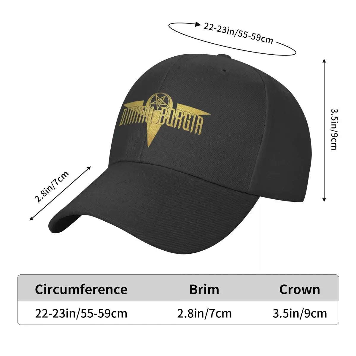 Dimmu Borgir Black Metal Band Baseball Cap – Unisex Breathable Sun Hat - Premium Hat from Lizard Vigilante - Just $23.99! Shop now at Lizard Vigilante