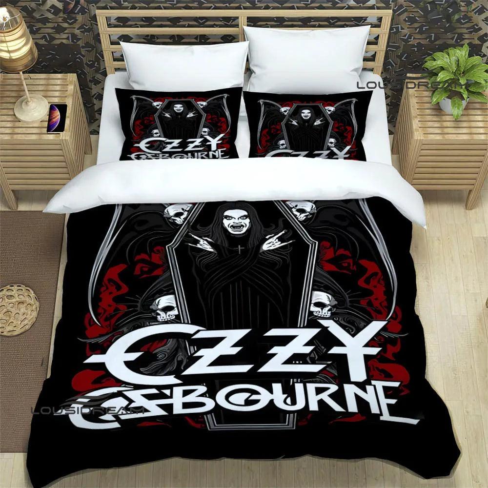 Dive into Ozzy's Dreamworld: A Retro Bedding Symphony for Headbanging Sleep - Premium bedding from Lizard Vigilante - Just $57.99! Shop now at Lizard Vigilante