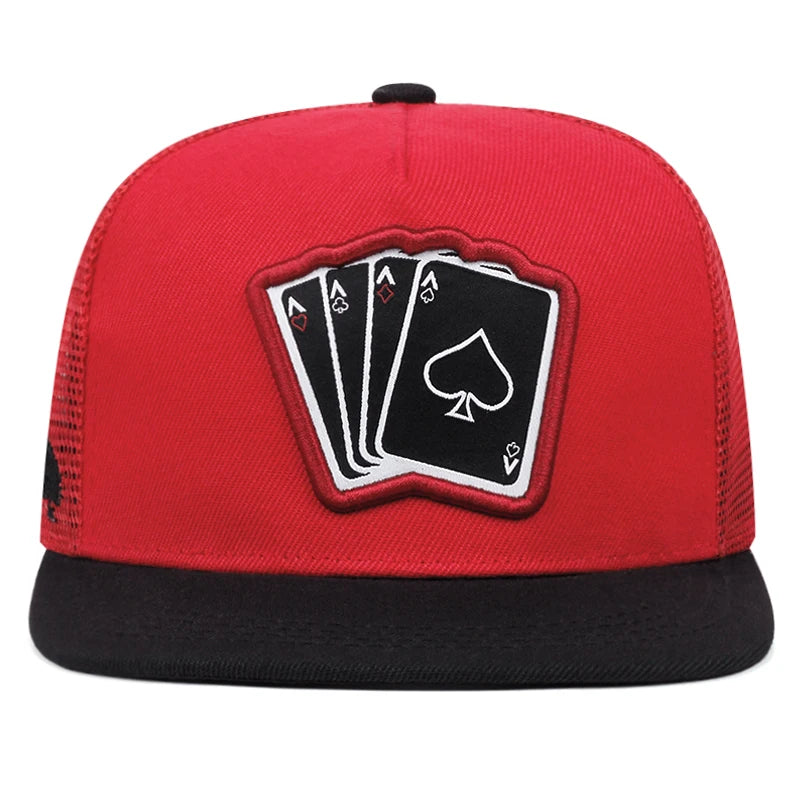 Lizard Vigilante Snapback Cap with Embroidered Ace of Spades Playing Card Design - Unisex Adjustable Sun Hat - Premium hat from Lizard Vigilante - Just $19.99! Shop now at Lizard Vigilante