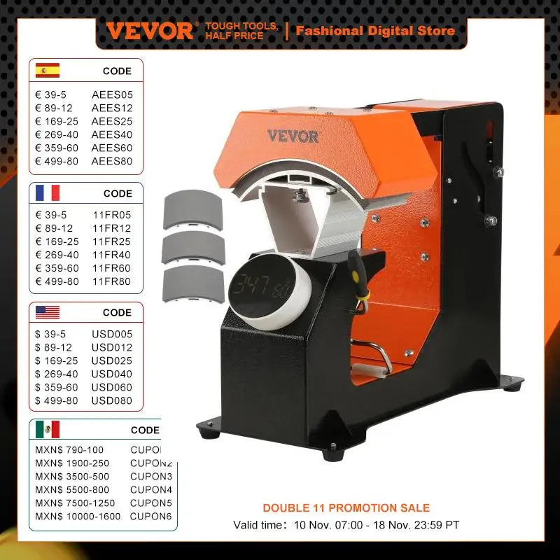 VEVOR 3-in-1 Auto Hat Cap Heat Press Machine | 6.4x3.5in Press Knob Clamshell for Sublimation & HTV | 3 Replaceable Heating Pads - Premium heat press machine from Lizard Vigilante - Just $222.88! Shop now at Lizard Vigilante